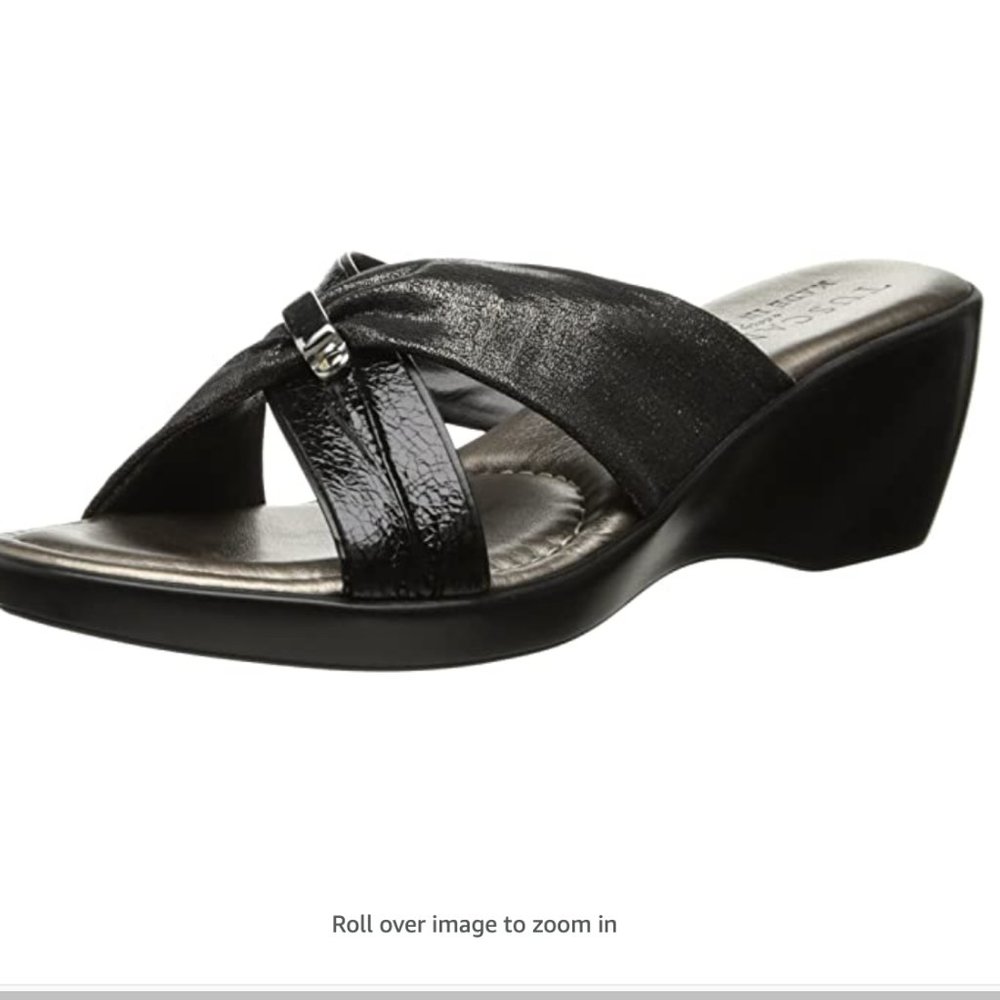 Tuscany by Easy Street Black Genoa Sandal, sz 5.5M